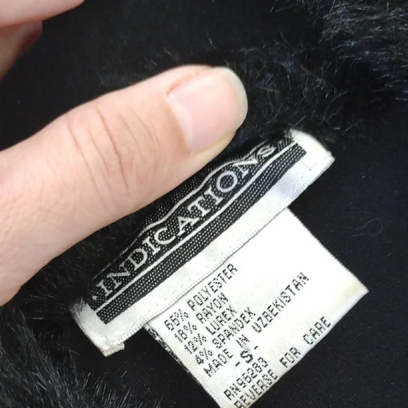 LIMITED TIME OFFER! Indication Black Faux Fur Coatwith Matching Pant - Picture 5 of 17